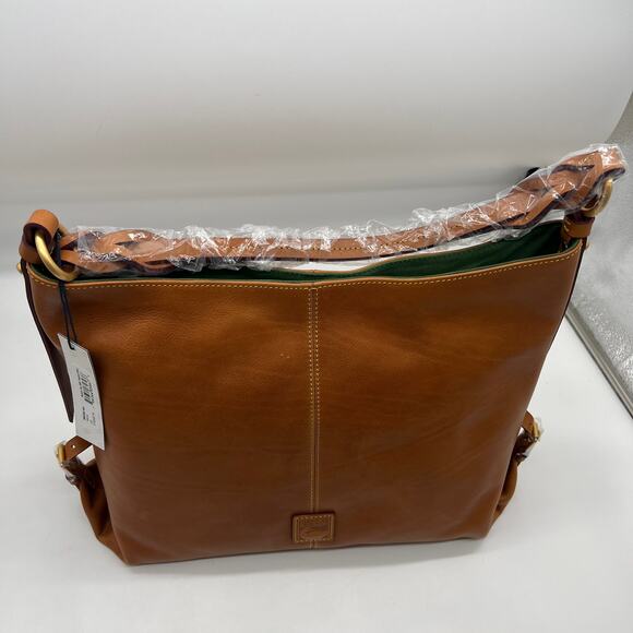 Dooney & Bourke Florentine Leather Twist Sac Shoulder Bag Natural - Picture 3 of 16